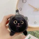 Плюшева іграшка брелок котик з хвостом, що крутиться чорний (IY0005_2) - зображення 3