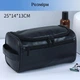 Мужская косметичка/ несессер для душа дорожная LEATHER BAG из эко кожи черная (GS-130320) - изображение 7