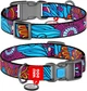 Obroża dla psa nylon WAUDOG Nylon z paszportem QR wzór "Summer" plastik fastex szer. 25 mm dł. 33-49 cm (4823089312286) - obraz 1