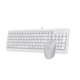Комплект (клавіатура, миша) A4Tech F1512 White USB - зображення 4