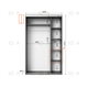 Шафа-купе IDEA серія 5 130 x 60 x 210 см Венге темний Дзеркало - изображение 2