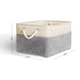 Ящик для зберігання з ручками MBM HOME TH-10 L GRAY/BEIGE текстильний сіро-бежевий - зображення 3