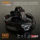 Налобний світлодіодний ліхтарик VIDEX VLF-H056 1400Lm 6500K - зображення 3