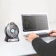 Настольный аккумуляторный вентилятор HF 3O9 от USB ЮСБ портативный бесшумный с фонариком и индикатором заряда, Черный - изображение 7