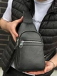 Шкіряна сумка-слінг, рюкзак через плече чорна TIDING BAG 3280 - зображення 8