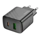 Мережевий зарядний пристрій Hoco CS23A / Type-C (PD/30W) / USB (QC3.0/18W) / підтримка швидкої зарядки / (чорний) - зображення 4
