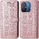 Чохол Embossed Cat and Dog для Xiaomi Redmi 12C книжка шкіра PU з візитницею рожеве золото - зображення 4