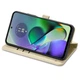 Чохол Embossed Cat and Dog Motorola Moto G54 / G54 Power книжка шкіра PU з візитницею золотистий - зображення 3