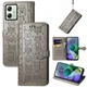 Чехол Embossed Cat and Dog для Motorola Moto G54 / G54 Power книжка кожа PU с визитницей серый - изображение 1