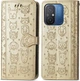 Чохол Embossed Cat and Dog для Xiaomi Redmi 12C книжка шкіра PU з візитницею золотистий - зображення 4