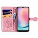 Чехол Embossed Cat and Dog для Samsung Galaxy A24 / A245 книжка кожа PU с визитницей розовый - изображение 2
