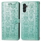 Чехол Embossed Cat and Dog для Samsung Galaxy A24 / A245 книжка кожа PU с визитницей мятный - изображение 4