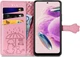 Чехол Embossed Cat and Dog для Xiaomi Redmi Note 12S книжка кожа PU с визитницей розовый - изображение 3