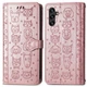 Чохол Embossed Cat and Dog для Samsung Galaxy A24 / A245 книжка шкіра PU з візитницею рожеве золото - зображення 4