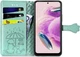 Чехол Embossed Cat and Dog для Xiaomi Redmi Note 12S книжка кожа PU с визитницей мятный - изображение 3