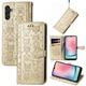 Чохол Embossed Cat and Dog для Samsung Galaxy A24 / A245 книжка шкіра PU з візитницею золотистий - зображення 1