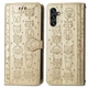 Чохол Embossed Cat and Dog для Samsung Galaxy A24 / A245 книжка шкіра PU з візитницею золотистий - зображення 4