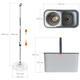 Комплект для прибирання RZTK Spin Mop (швабра і відро з віджимом) + 1 додаткова змінна насадка - зображення 13
