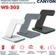 Беспроводное зарядное устройство Canyon WS-303 3 в 1 QI Dark Grey (CNS-WCS303DG) - изображение 9