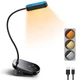 Настольная портативная лампа на прищепке с аккумулятором Glocusent Mini clip-on Book Light переносная лампа 1000 mAh (X001B7N9ZR) Черный - изображение 3