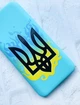 Матовый чехол на iPhone 15 Бирюзовый :: Тризуб Пламя (принт 257) - изображение 2
