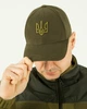 Кепка бейсболка з Тризубом, з регулятором розміру, котон колір олива 55/56 - зображення 1