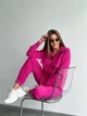 Женский костюм: Рубашка+Штаны микровельвет, 42-44, Розовый - изображение 6