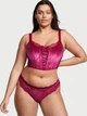 Корсет Victoria's Secret Unlined Lace-Up Corset Top мереживний та оксамитовий XS рожевий - зображення 4