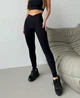 Спортивные женские леггинсы Soft с эффектом визуальной коррекции фигуры Push Up V-пояс Однотонные XS-S Черный (5058S) - изображение 1