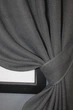 Комплект коротких штор VR-Textil Льон Мішковина № 1140ш 130х170 см 2 шт Графітовий (35-0035) - зображення 3