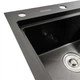 Кухонная мойка черная PVD 78*43 L Platinum Handmade (два отверстия, круглый сифон 3,0/0,8) - изображение 4