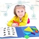 Деревянная развивающая головоломка Tangram танграм магнитный в папке с заданиями - изображение 3