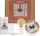 Набір для гоління Men rock The Life Shaver Sandalwood Крем для гоління 100 г + Щітка для гоління + Підставка + Бритва (5060796560305) - зображення 1