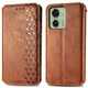 Чехол Deexe Rhombus Wallet для Motorola Edge 40 - Brown - изображение 1