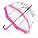 Жіноча парасолька-тростина прозора Fulton Birdcage-1 L041 Pink (Рожевий) - зображення 1
