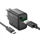 Мережевий зарядний пристрій Hoco CS21A Rich single port charger Type-C cable 18W Black - изображение 5