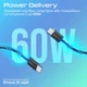 Кабель Promate EcoLine-CC200 USB-C to USB-C 60W Power Delivery 2 м Black (ecoline-cc200.black) - изображение 2