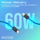 Кабель Promate EcoLine-CC200 USB-C to USB-C 60W Power Delivery 2 м Navy (ecoline-cc200.navy) - зображення 2
