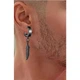Бижутерия серьги-клипсы-каффы из медицинской стали Feather EH118-04 Black 444 - изображение 2