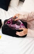 Косметичка MyCream для стайлера Dyson з відділеннями для насадок чорна з рожевим - зображення 1