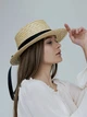 Канотье соломенная летняя с черной лентой D.Hats - изображение 1