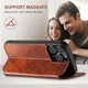 Чохол-книжка Suteni Magsafe Leather Case для Apple iPhone 15 Pro Max Brown - зображення 8