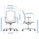 Офісне крісло з підлокітниками Ikea FLINTAN, бежеве 094.244.67 - зображення 6