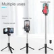 Монопод трипод бездротова Bluetooth селфі палка Selfie Stick R1S рожева - изображение 2