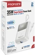 УМБ Promate PowerPod-10 10000 mAh USB-C/USB-А порт, USB-C кабель (powerpod-10.white) - изображение 10