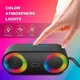 Бездротова портативна Bluetooth колонка акустика з LED підсвічуванням BKK K215 |BT5.2, TWS, AUX/TF/USB/FM, 2*5W| Чорний - зображення 7