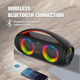 Портативная беспроводная колонка Bluetooth акустика с LED подсветкой BKK B63 Waterproof BoomBox IPX5 |BT5.3, TWS, AUX/TF/USB/FM, 2x30W | Черный - изображение 9