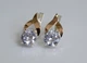 Серебряные серьги Silverstyle с золотыми пластинами 181с цвет камня белый - изображение 1