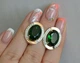 Серебряные серьги Silverstyle 037с, цвет камня зеленый - изображение 1