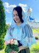 Накидка палантин для храма Family Tradition фатин с кружевом 50 см голубой Голубое небо - изображение 3